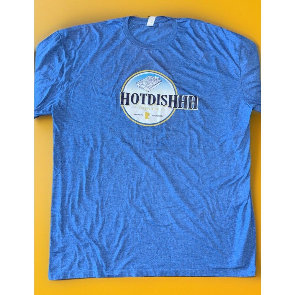 BIG & TALL Hotdish Tater Tot TShirt Blue Size XXXL Tultex Excellent Condition